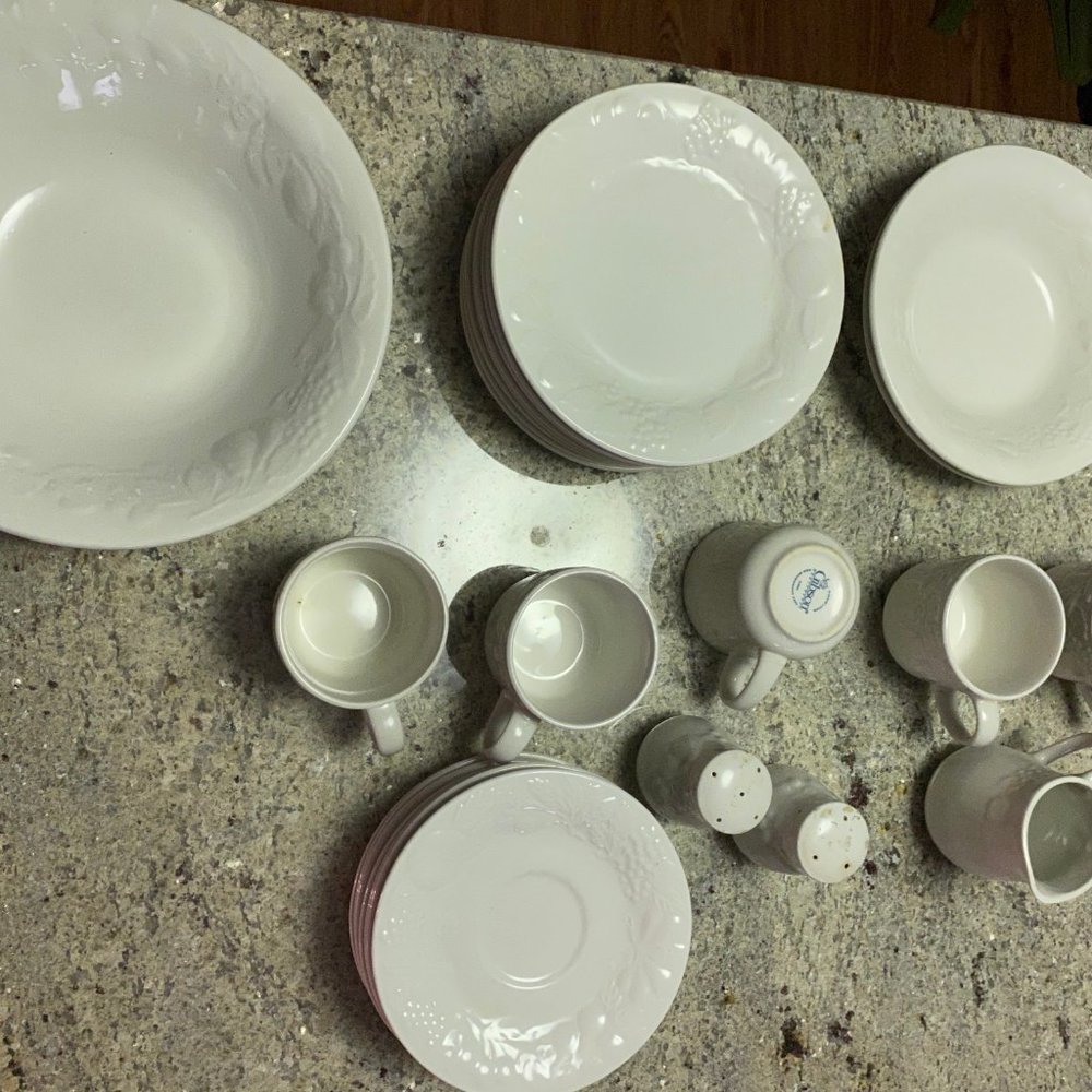 Gibson fruit white dishes
